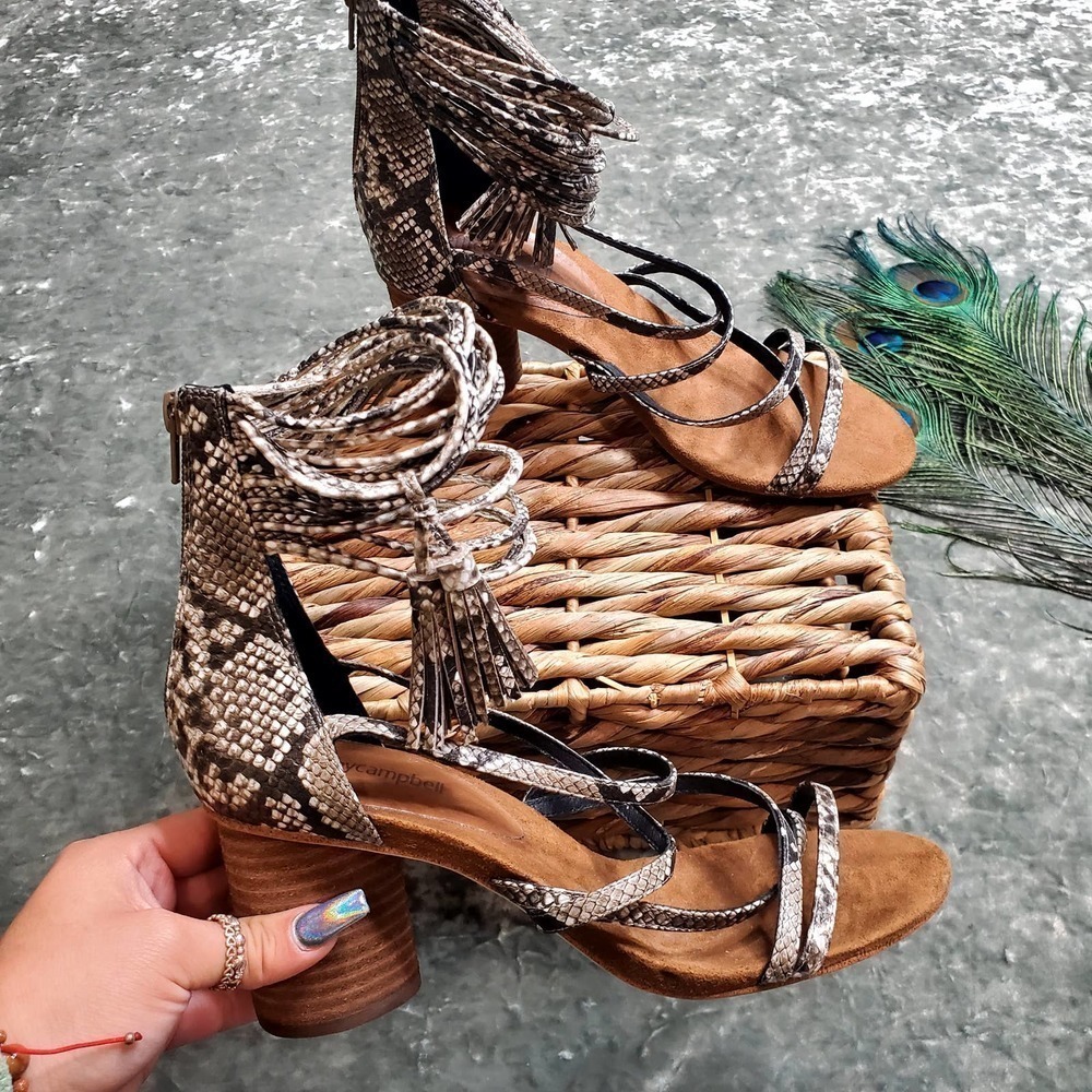 Jeffrey Campbell Despina Strappy Sandal Snake Print